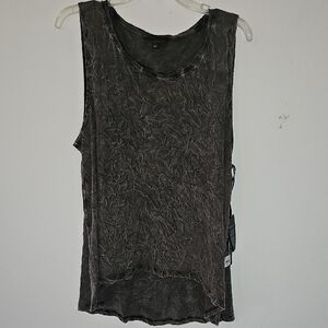 Rock & Republic Washed Charcoal Black Sleeveless Tank